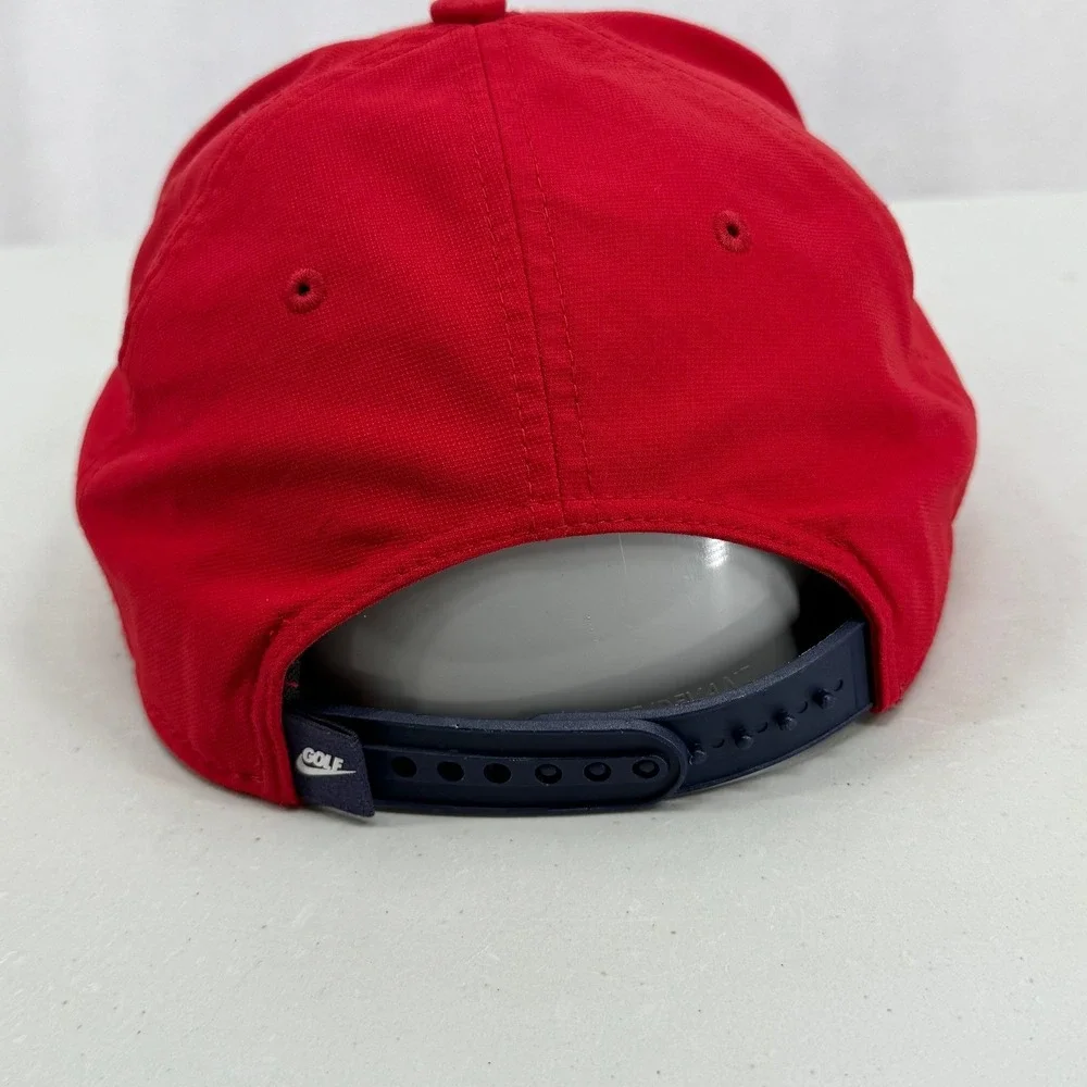 Nike Golf‎ Red Blue Snapback Hat Men's Adjustable Patch Cap Flat Brim 749956